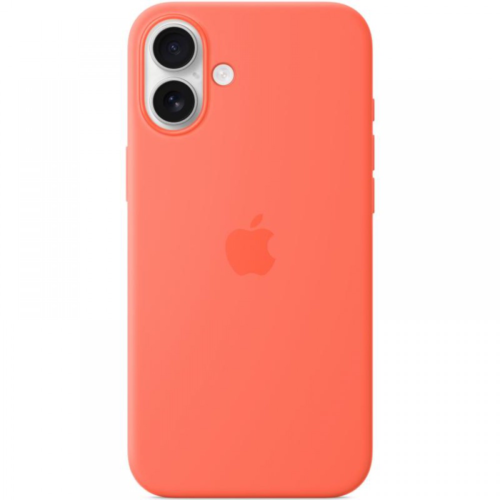 Чохол Silicone case (AAA) with Magsafe and Animation (button) для Apple iPhone 16 (6.1") Tangerine