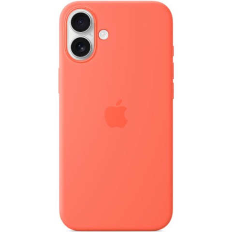 Чохол Silicone case (AAA) with Magsafe and Animation (button) для Apple iPhone 16 (6.1") Tangerine