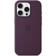 Чохол Silicone case (AAA) with Magsafe and Animation (button) для Apple iPhone 16 Pro (6.3") Plum