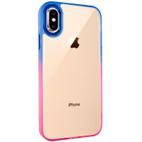Чохол TPU+PC Fresh sip series для Apple iPhone XS Max (6.5") Рожевий / Синій