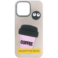 Чохол TPU Leather Toys для Apple iPhone 16e / 17e (6.1") Coffee / Pink