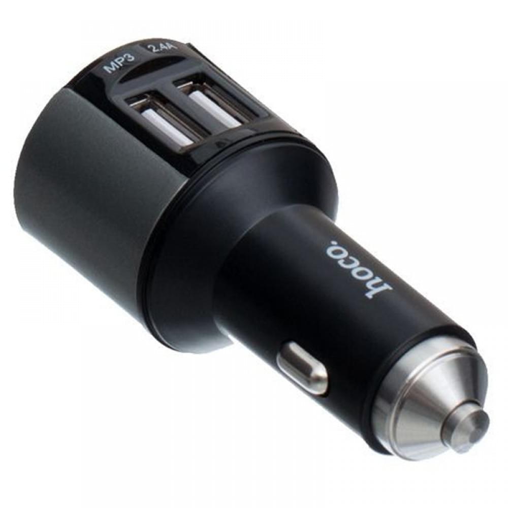 АЗП FM модулятор Hoco E19 (2USB 2.4А) Чорний / Сірий