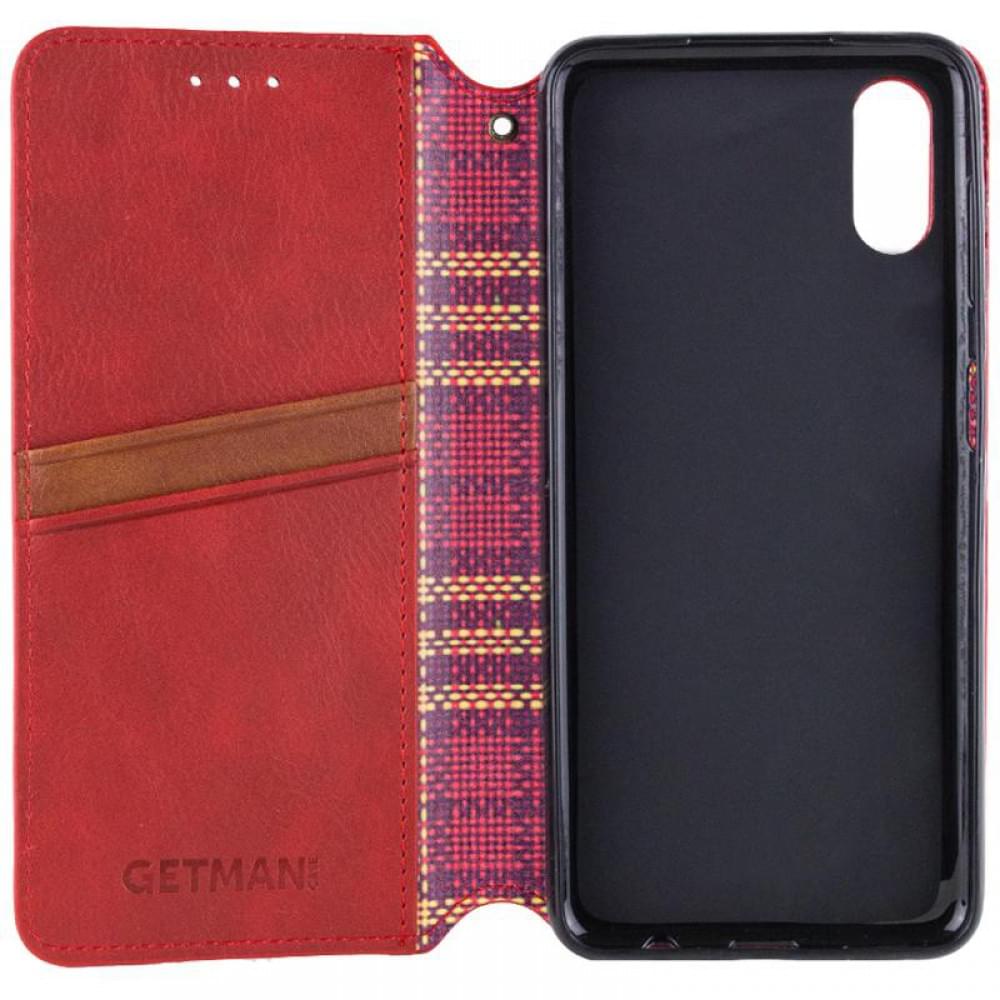 Шкіряний чохол-книжка GETMAN Cubic (PU) для Apple iPhone X / XS (5.8") Червоний