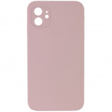Silicone Case Square Full Camera Protective (AA) NOLOGO для Apple iPhone 11 (6.1") Рожевий / Pink Sand