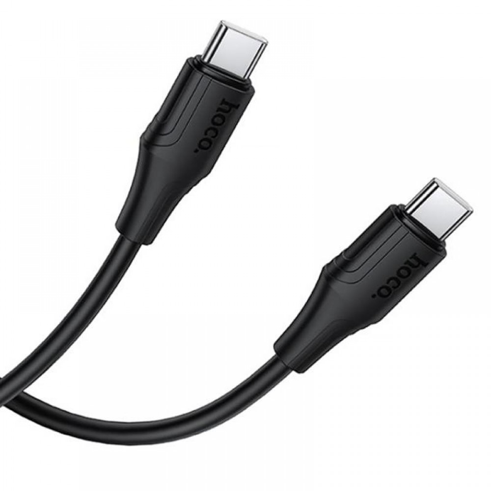 Дата кабель Hoco X124 Bien silicone Type-C to Type-C 60W (1m) Black