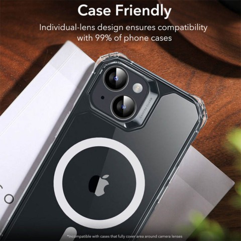 Захисне скло Metal Classic на камеру (у упак.) для Apple iPhone 14 (6.1") / 14 Plus (6.7") Чорний / Midnight