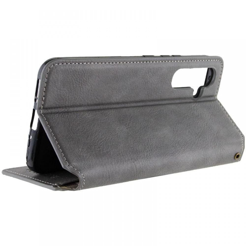 Шкіряний чохол-книжка GETMAN Cubic (PU) для Samsung Galaxy A37 5G Сірий