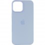 Чохол Silicone case (AAA) full with Magsafe and Animation для Apple iPhone 12 Pro / 12 (6.1") Блакитний / Cloud Blue
