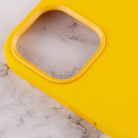 Чохол Silicone case (AAA) with Magsafe and Animation для Apple iPhone 12 Pro / 12 (6.1") Жовтий / Sunflower