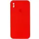 Чохол Silicone Case Square Full Camera Protective (AA) для Apple iPhone X / XS (5.8") Червоний / Red