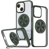 TPU+PC чохол Metal Ring with MagSafe для Apple iPhone 15 (6.1") Зелений