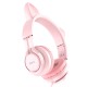 Накладні навушники Hoco W36 Cat ear (3.5mm/1.2m) Pink