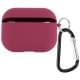 Силіконовий футляр з мікрофіброю для навушників Airpods Pro 3 Бордовий / Plum