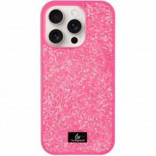 TPU чохол Bling World Rock Diamond для Apple iPhone 16 Pro (6.3") Яскраво-рожевий