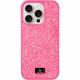 TPU чохол Bling World Rock Diamond для Apple iPhone 16 Pro (6.3") Яскраво-рожевий