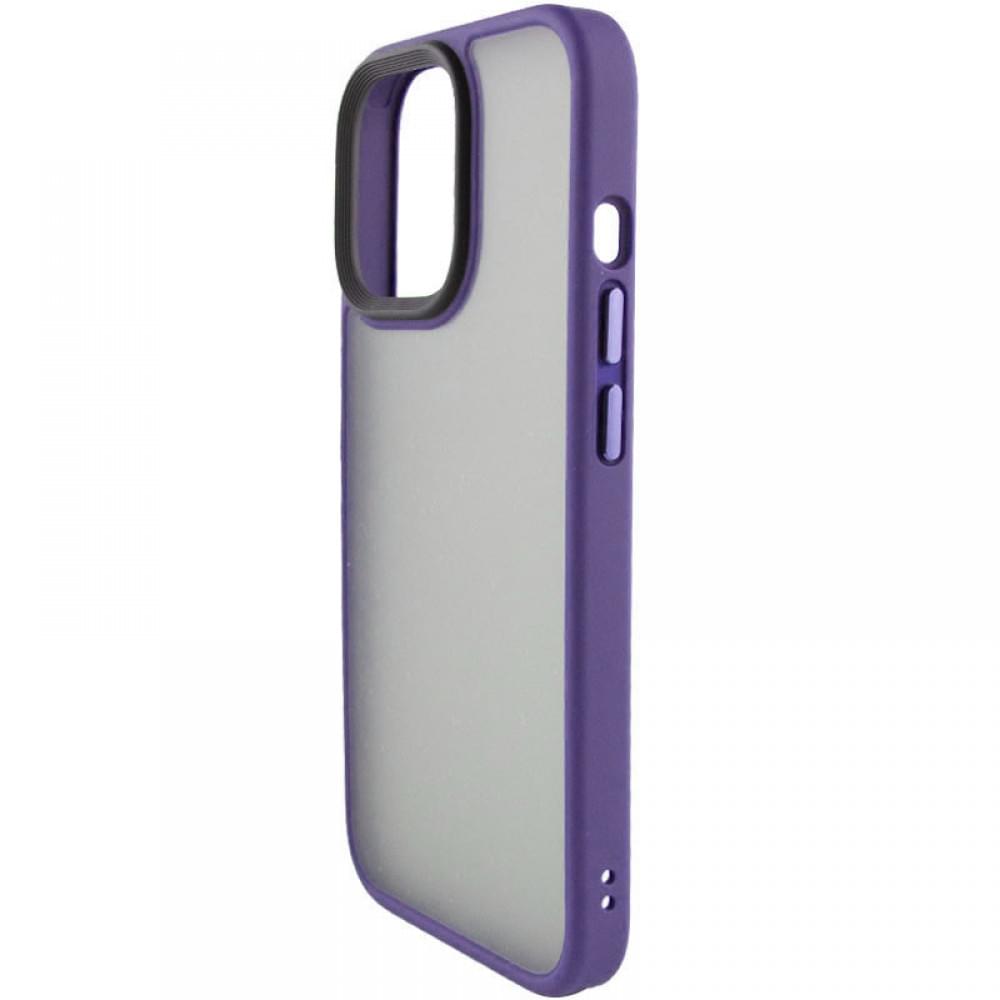 TPU+PC чохол Metal Buttons для Apple iPhone 14 Pro (6.1") Темно-фіолетовий
