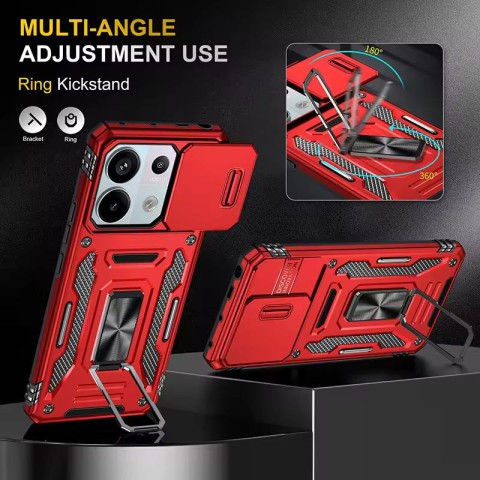 Ударостійкий чохол Camshield Army Ring для Xiaomi Redmi Note 13 4G Червоний / Red