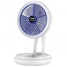 Настільний складной вентилятор Folding Fan 2in1 with Night Light White