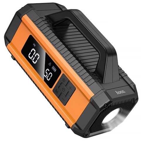 Пусковий пристрій + насос для автомобіля Hoco QS4 Intelligent Starter and Air Pump 10000 mAh Black
