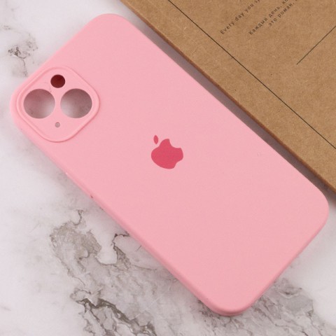 Чохол Silicone Case Full Camera Protective (AA) для Apple iPhone 15 (6.1") Рожевий / Light pink