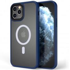 TPU+PC чохол Metal Buttons with MagSafe для Apple iPhone 12 Pro Max (6.7") Синій