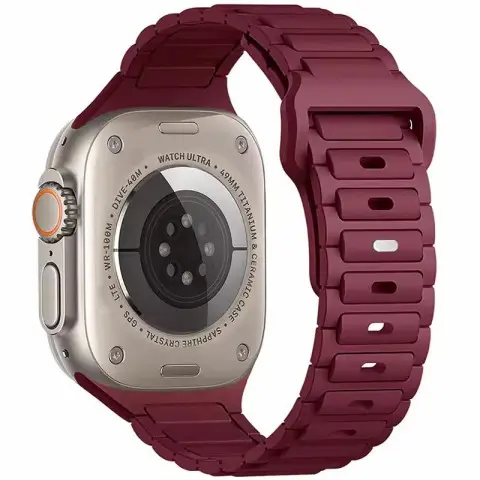 Силіконовий ремінець Defense для Apple Watch 38/40/41/42mm(ser.10) (140-190mm) Wine Red