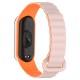 Ремінець Dual-color Magnetic для Xiaomi Mi Band 7/6/5/4/3 Light Pink / Orange