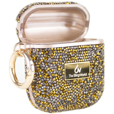TPU чохол Bling World Rock Diamond для навушників AirPods 1/2 Золотий