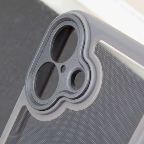 TPU чохол Transparent + Colour 1,5mm для Apple iPhone 16 (6.1") Grey