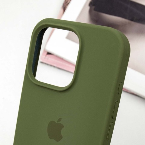 Чохол Silicone Case Full Protective (AA) для Apple iPhone 15 Pro Max (6.7") Зелений / Dark Olive