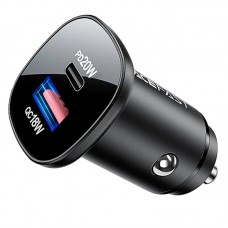 АЗП Acefast B1 mini 38W (USB-C+USB-A) dual-port metal car charger Black