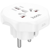 Сетевой універсальний перехідник Hoco AC6 3in1 (EU) White