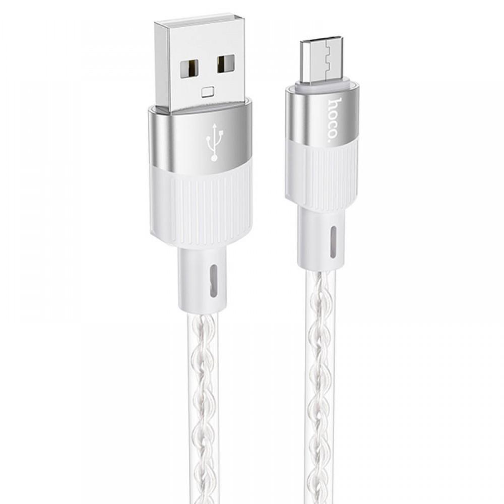 Дата кабель Hoco X99 Crystal Junction USB to MicroUSB (1m) Gray
