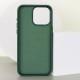 Шкіряний чохол Bonbon Leather Metal Style with MagSafe для Apple iPhone 12 Pro / 12 (6.1") Зелений / Pine green