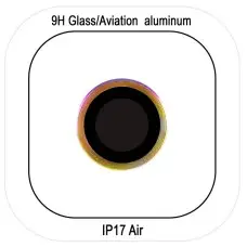 Захисне скло Metal Classic на камеру (у упак.) для Apple iPhone 17 Air (6.5") Бузковий / Rainbow