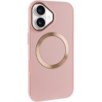 TPU чохол Bonbon Metal Style with MagSafe для Apple iPhone 16 (6.1") Рожевий / Light Pink