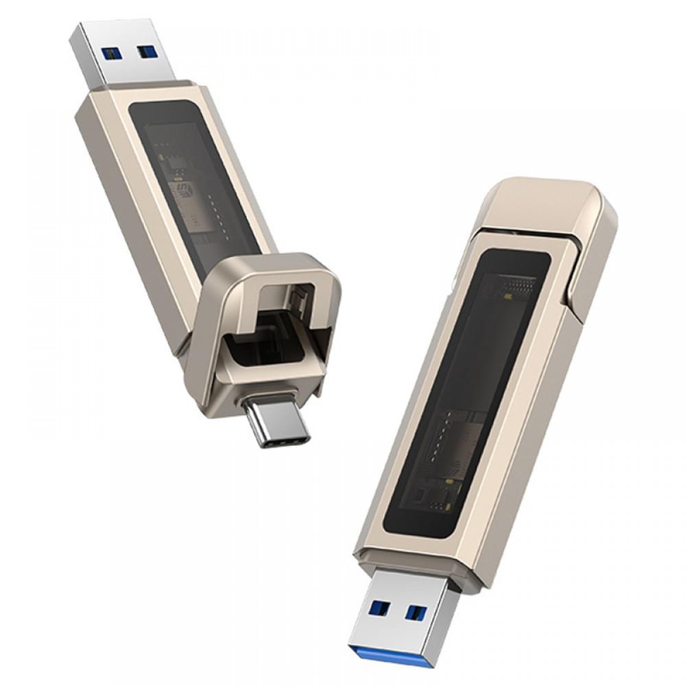Флеш-накопитель Usams US-ZB275 2in1 USB 3.2 + Type-C GEN1 Dual Ports Aluminum Alloy 5G – 256GB