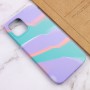 Чохол Silicone case full Aquarelle для Apple iPhone 12 Pro / 12 (6.1") Бирюзово-бузковий