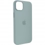 Чохол Silicone case (AAA) full with Magsafe для Apple iPhone 14 Plus (6.7") Бірюзовий / Succulent