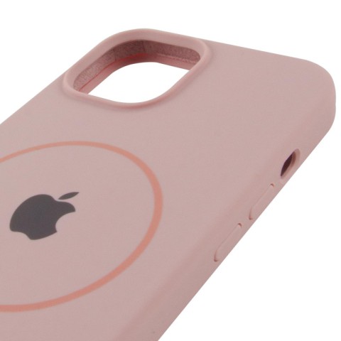 Чохол Silicone Case Full Protective (AA) with MagSafe для Apple iPhone 15 Plus (6.7") Рожевий / Pink Sand