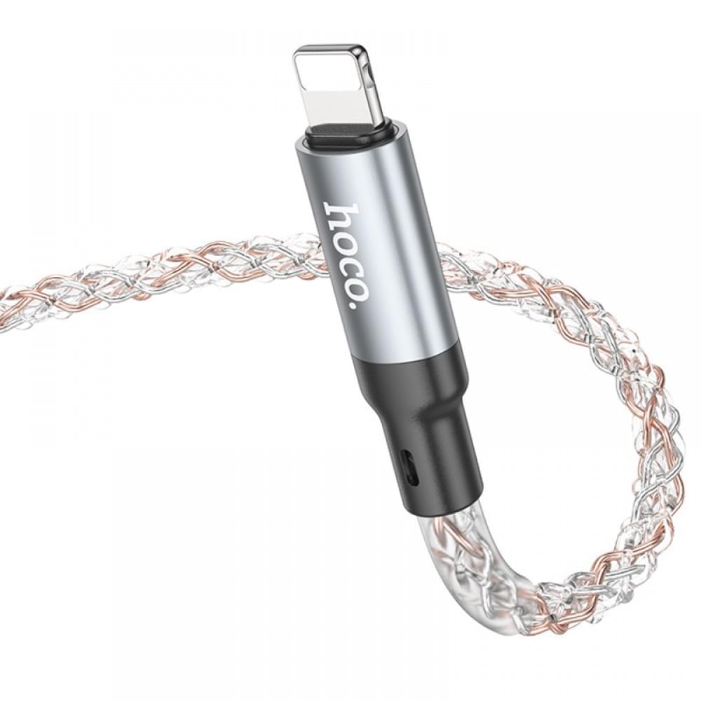 Дата кабель Hoco U112 Shine 2.4A USB to Lightning (1m) Gray