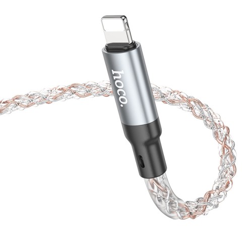Дата кабель Hoco U112 Shine 2.4A USB to Lightning (1m) Gray