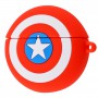 Силіконовий футляр Marvel & DC series для навушників AirPods Pro 2 + кільце Капітан Америка / Червоний