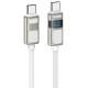 Дата кабель Hoco U137 Line with display Type-C to Type-C 60W (1.2m) White