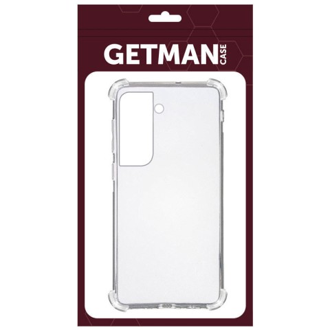 TPU чохол GETMAN Ease logo посилені кути для Samsung Galaxy S21+ Безбарвний (прозорий)