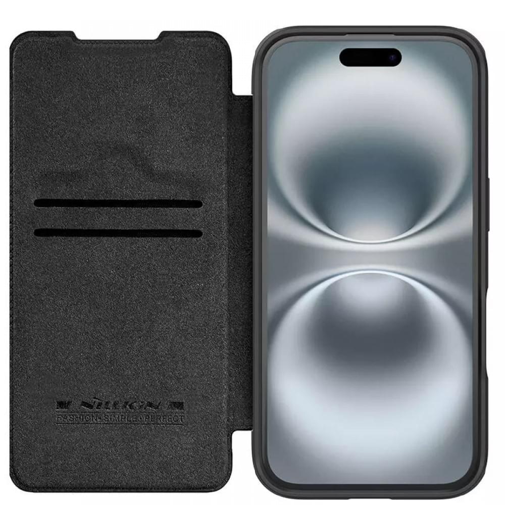 Шкіряний чохол-книжка Nillkin Qin Prop для Apple iPhone 16 Pro (6.3") Black