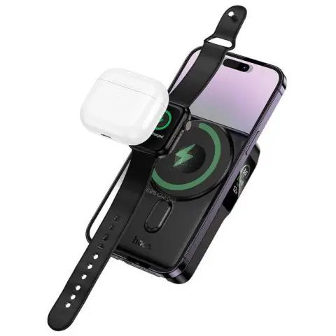 Портативний ЗП Power Bank Hoco Q48 Core PD20W з БЗП+iWatch 10000 mAh Black
