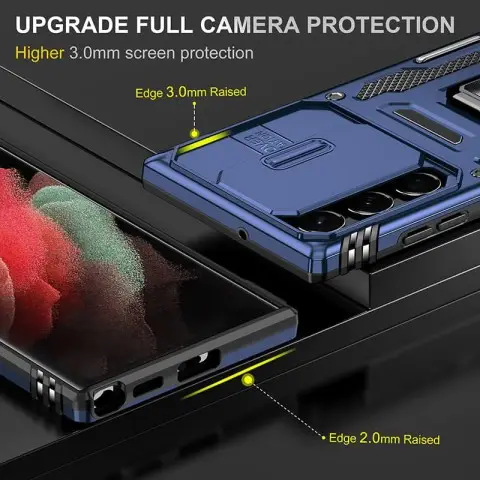 Ударостійкий чохол Camshield Army Ring для Samsung Galaxy S25 Ultra Синій / Navy