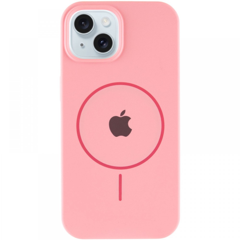 Чохол Silicone Case Full Protective (AA) with MagSafe для Apple iPhone 14 (6.1") Рожевий / Light pink