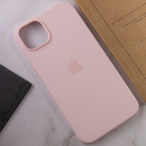 Чохол Silicone case (AAA) with Magsafe для Apple iPhone 14 Pro Max (6.7") Рожевий / Chalk Pink